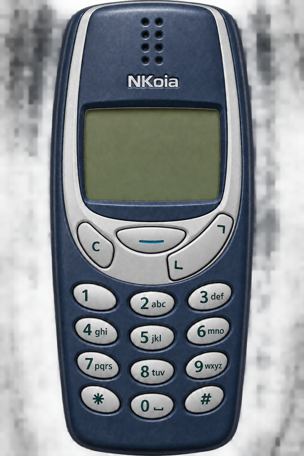 Blue NKoia phone with silver keys